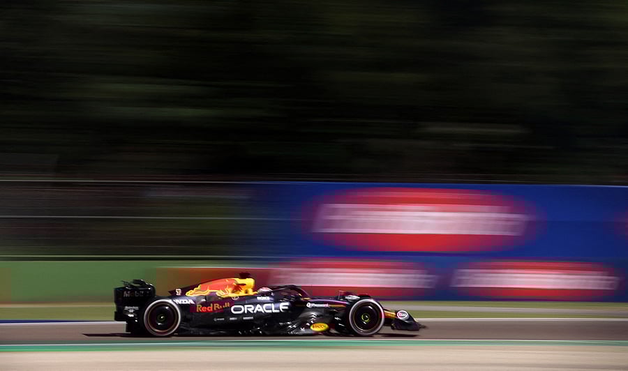 <div class="paragraphs"><p>Red Bull's Max Verstappen in action in Imola, May 18, 2025.</p></div>