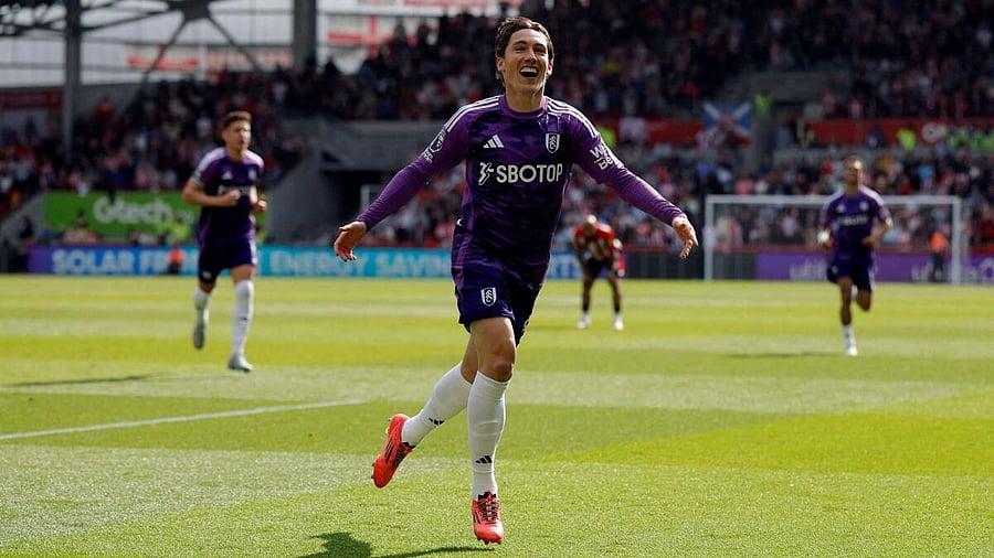 <div class="paragraphs"><p>Fulham's Harry Wilson celebrates scoring their third goal.&nbsp;</p></div>