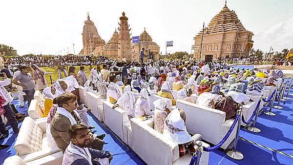 <div class="paragraphs"><p>Attendees during the inauguration of the newly built Jagannath Temple in the sea resort town of Digha </p></div>