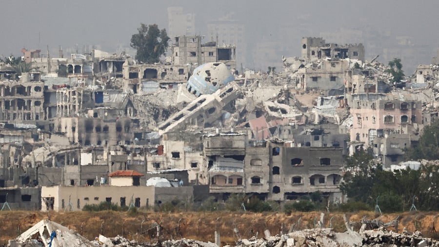 <div class="paragraphs"><p>A general view of destruction in North Gaza, as seen from the Israeli side of the Israel-Gaza border.</p></div>