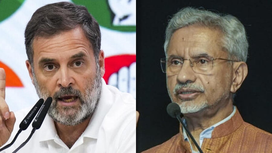 <div class="paragraphs"><p>Congress leader Rahul Gandhi (L) and EAM S Jaishankar.</p></div>