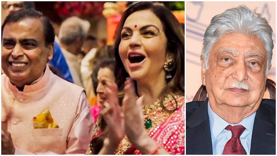 <div class="paragraphs"><p>Billionaire industrialist Mukesh Ambani and Nita Ambani (L), Azim Premji</p></div>