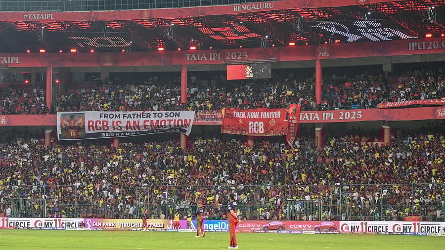 <div class="paragraphs"><p>Cricket fans at Royal Challengers Bengaluru (RCB) vs Chennai Super Kings (CSK) IPL Cricket match in M Chinnaswamy stadium in Bengaluru.</p></div>