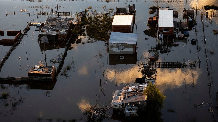 <div class="paragraphs"><p>A drone view shows flooding caused by heavy rains, in Campana, Buenos Aires, Argentina May 18, 2025. </p></div>