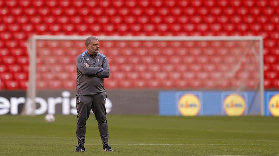 <div class="paragraphs"><p>Tottenham Hotspur manager Ange Postecoglou during training</p></div>