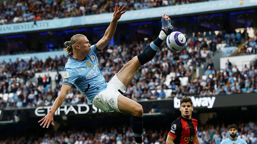 <div class="paragraphs"><p>Manchester City's Erling Haaland in action </p></div>