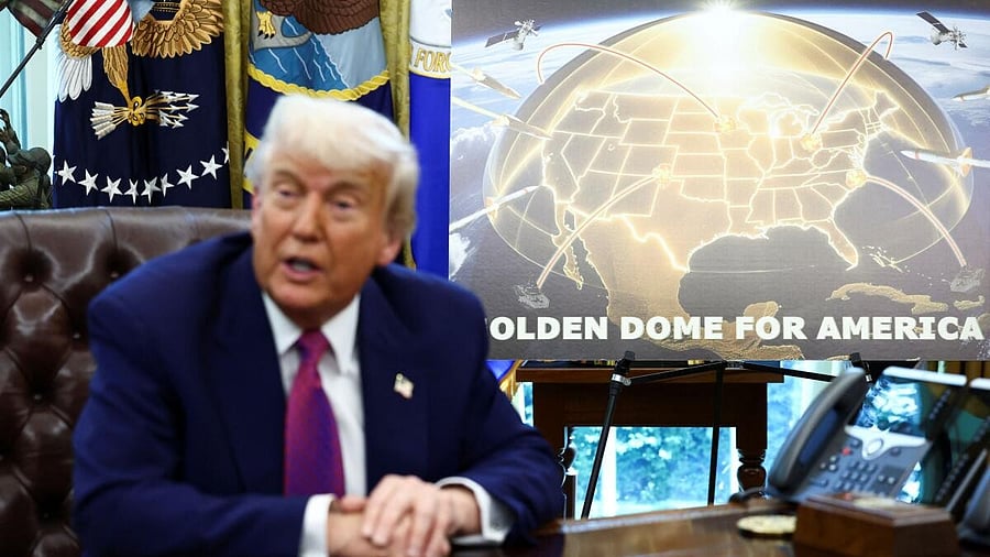 <div class="paragraphs"><p>US President Donald Trump makes an announcement regarding the Golden Dome missile defense shield in the Oval Office of the White House in Washington, DC, US, May 20, 2025.</p></div>