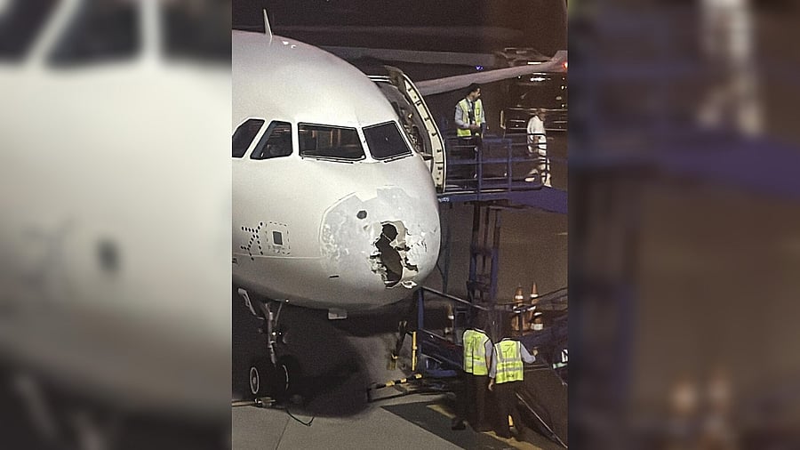<div class="paragraphs"><p>The Delhi–Srinagar IndiGo flight that hit turbulence mid-air due to inclement weather</p></div>