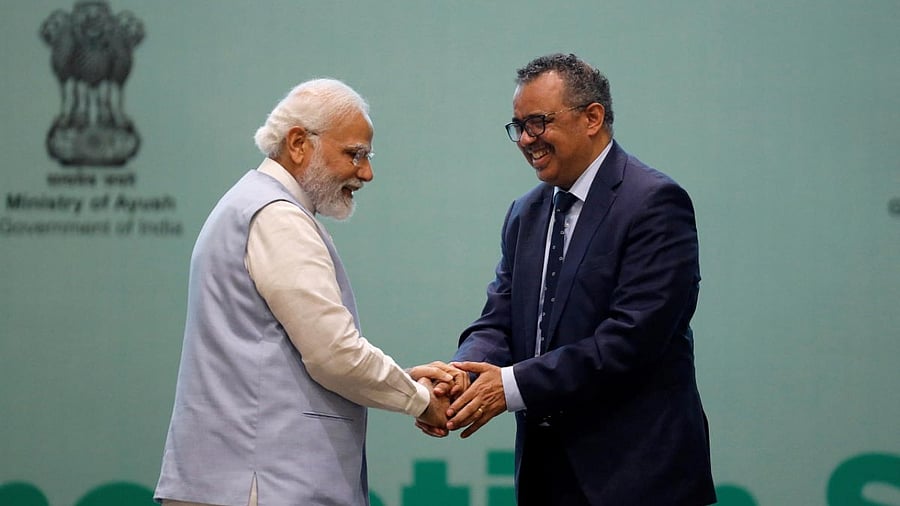 <div class="paragraphs"><p>PM Narendra Modi  and World Health Organization Director-General Tedros Adhanom Ghebreyesus. </p></div>