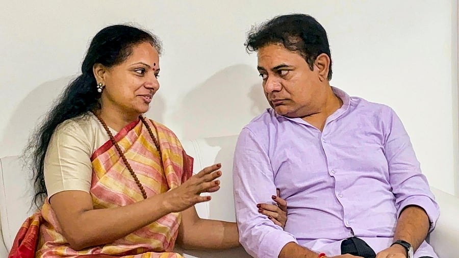 <div class="paragraphs"><p>BRS leader K Kavitha with her brother and party leader K T Rama Rao.</p></div>