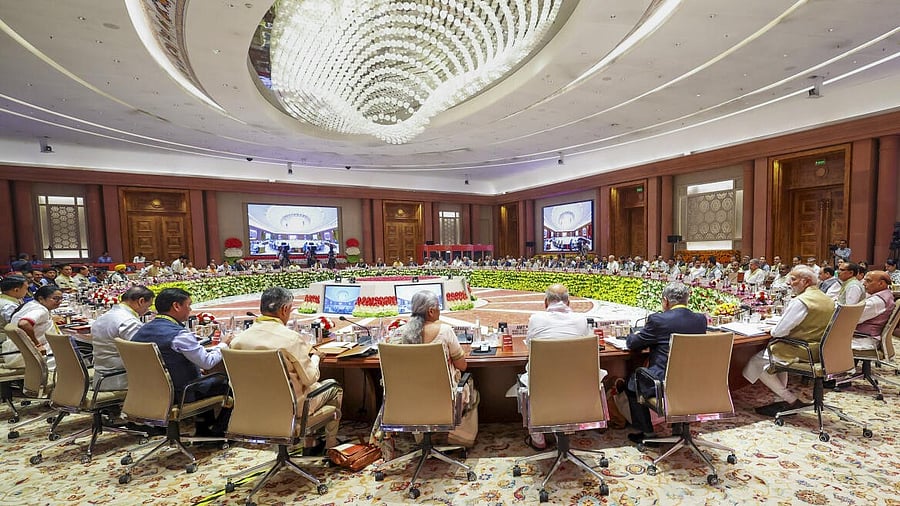<div class="paragraphs"><p>Prime Minister Narendra Modi chairs the 10th meeting of the Governing Council of NITI Aayog, in New Delhi</p></div>