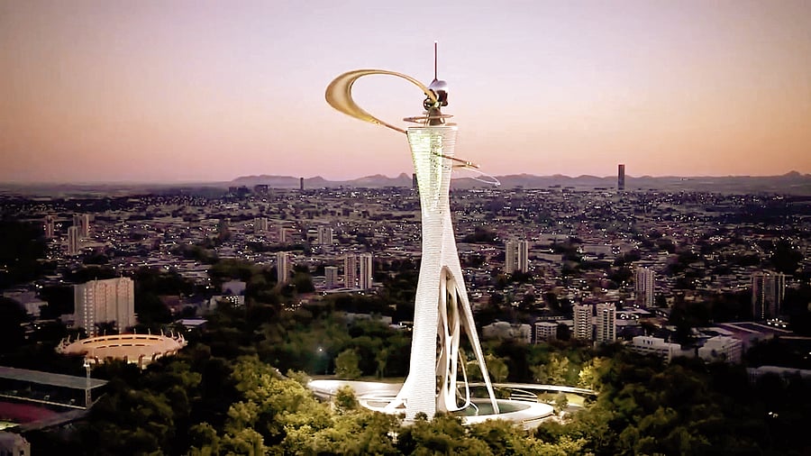 <div class="paragraphs"><p>Proposed Bengaluru Skydeck project plan, conceptualised by COOP HIMMELB(L)AU of Austria in association with the World Design Organisation (WDO), and which if implemented will be the highest viewing tower in the country.</p></div>