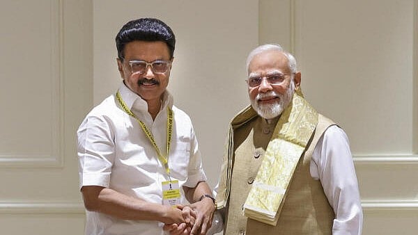 <div class="paragraphs"><p>Prime Minister Narendra Modi with Tamil Nadu Chief Minister MK Stalin during a meeting</p></div>