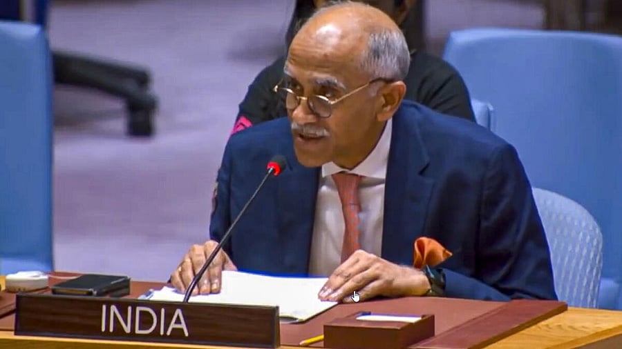 <div class="paragraphs"><p>India’s Permanent Representative to the UN, Ambassador Parvathaneni Harish addresses the UN Security Council Open Debate on civilian safety and accountability in conflict zones.</p></div>