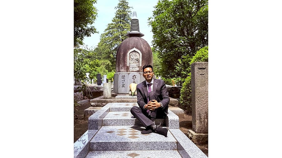 <div class="paragraphs"><p>TMC MP Abhishek Banerjee at the Tama Cemetery, in Tokyo.</p></div>