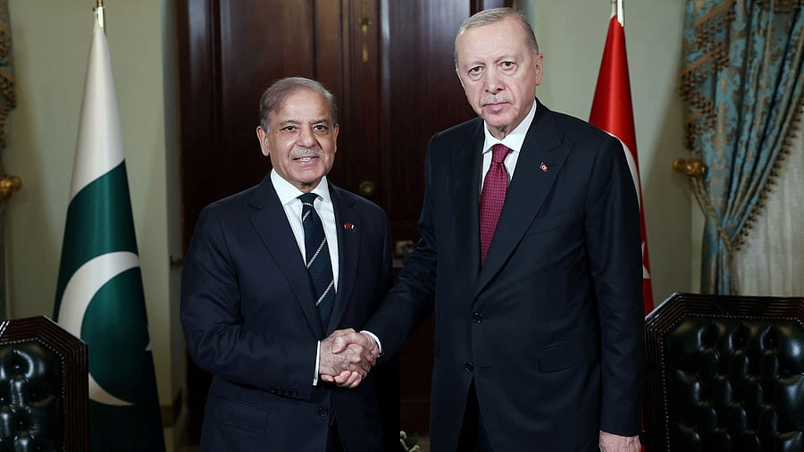 <div class="paragraphs"><p>Turkey’s President Tayyip Erdogan shakes hands with Pakistan's Prime Minister Shehbaz Sharif before their meeting in Istanbul, Turkey, May 25, 2025. </p></div>