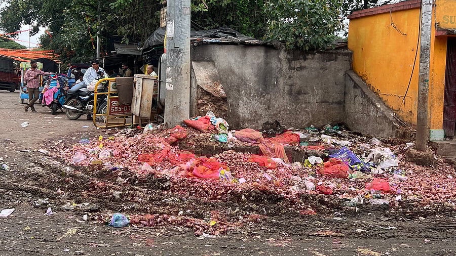 <div class="paragraphs"><p>The vegetable traders have been called out for dumping waste in and around the market, leading to clogged drains.</p></div>