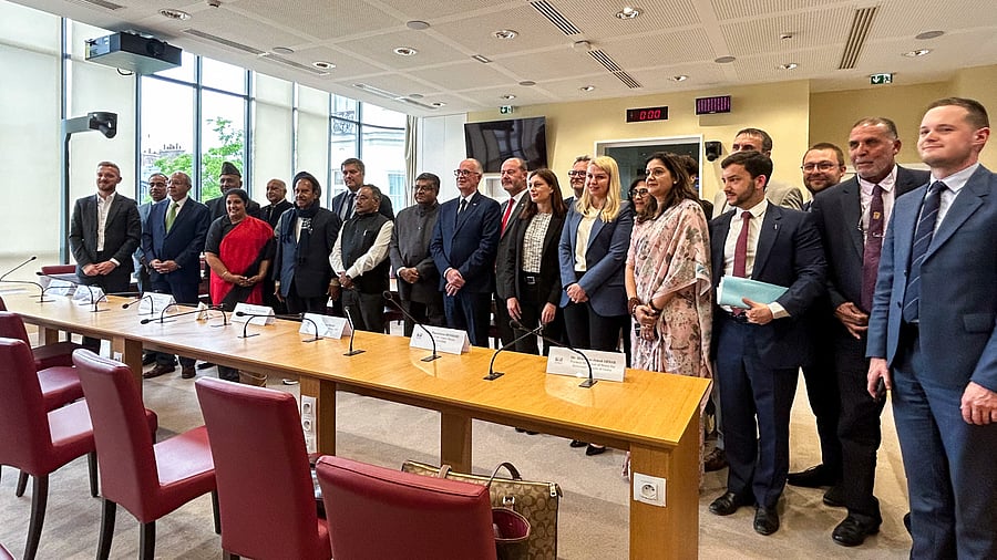 <div class="paragraphs"><p>An Indian multi-party delegation led by BJP MP Ravi Shankar Prasad during a meeting with members of the India-France Friendship Group at the National Assembly, in Paris, France, Tuesday, May 27, 2025.</p></div>