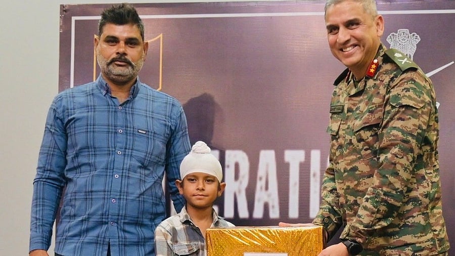 <div class="paragraphs"><p>Shravan Singh was recently felicitated by Major General Ranjit Singh Manral, the General Officer Commanding of the 7th Infantry Division.</p></div>