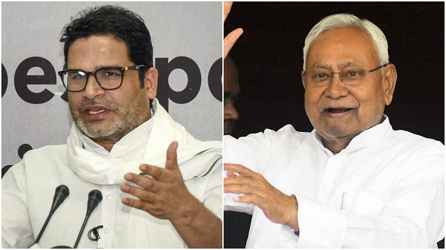 <div class="paragraphs"><p>Jan Suraaj Party founder Prashant Kishor (L) and Bihar CM Nitish Kumar (R).</p></div>