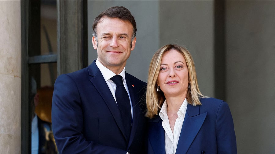 <div class="paragraphs"><p>French President Emmanuel Macron and Italian Prime Minister Giorgia Meloni </p></div>