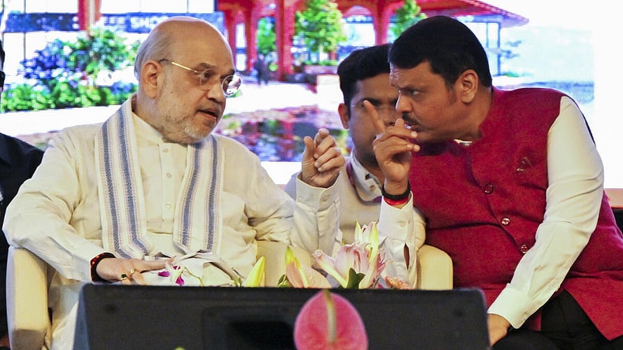 <div class="paragraphs"><p>Union Home Minister Amit Shah with Maharashtra Chief Minister Devendra Fadnavis.</p></div>