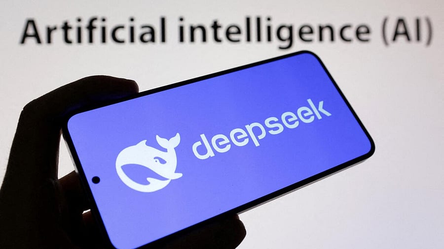 <div class="paragraphs"><p>The Deepseek logo and words reading "Artificial Intelligence AI" are seen in this illustration.</p></div>