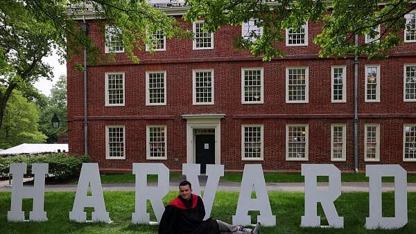 <div class="paragraphs"><p>Graduating students pose for a photograph at Harvard University</p></div>