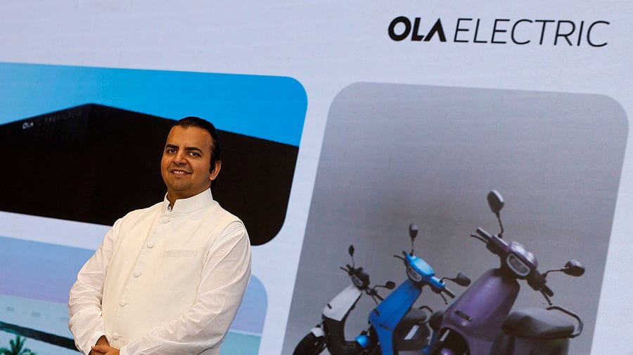 <div class="paragraphs"><p>Bhavish Aggarwal, CEO of Ola Cabs and founder of Ola Electric, poses for pictures ahead of the company's IPO launch in Mumbai, India</p></div>