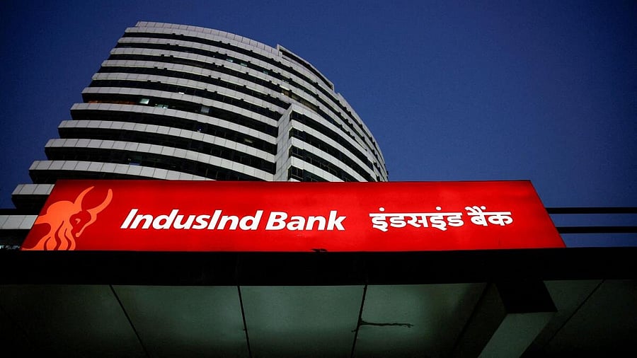 <div class="paragraphs"><p> An illuminated signboard of IndusInd Bank is seen outside one of its branches, in New Delhi.</p></div>