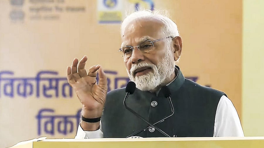 <div class="paragraphs"><p>Prime Minister Narendra Modi addresses the gathering during the foundation stone laying for city gas distribution project, in Alipurduar, West Bengal.</p></div>
