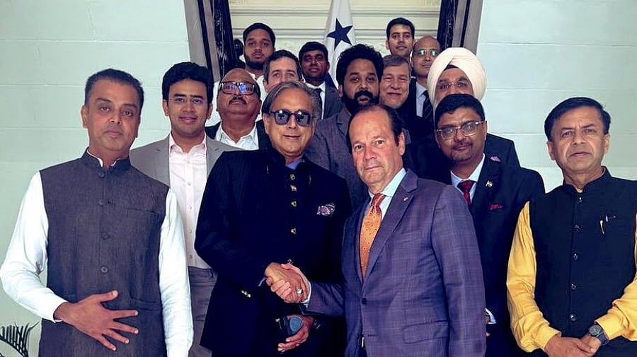 <div class="paragraphs"><p>An all-party Indian parliamentary delegation, led by Congress MP Shashi Tharoor, meets Panamanian Foreign Minister Javier Martínez-Acha in Panama.</p></div>
