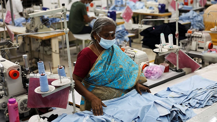 <div class="paragraphs"><p>A woman works at a garment factory in Tiruppur, in Tamil Nadu.</p></div>