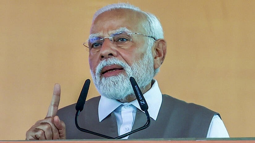 <div class="paragraphs"><p>Prime Minister Narendra Modi addresses a gathering during the inauguration and foundation stone laying of various development projects, in Kanpur, Uttar Pradesh.</p></div>