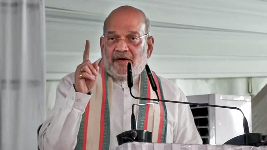 <div class="paragraphs"><p>In this screengrab from a video posted by @AmitShah via X on May 30, 2025, Union Home Minister Amit Shah addresses an event in Poonch.</p></div>