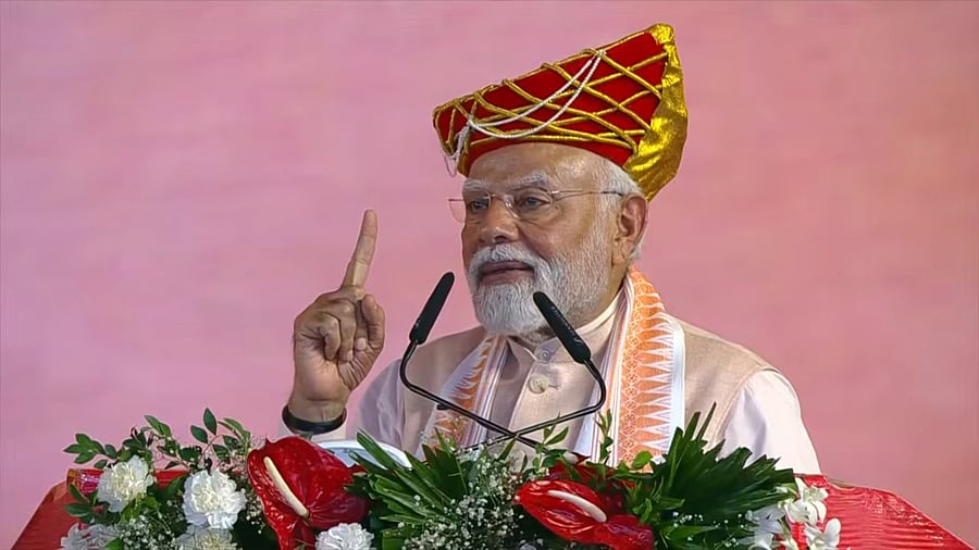 <div class="paragraphs"><p>Prime Minister Narendra Modi addresses a public rally in Bhopal, Madhya Pradesh, May 31, 2025.</p></div>
