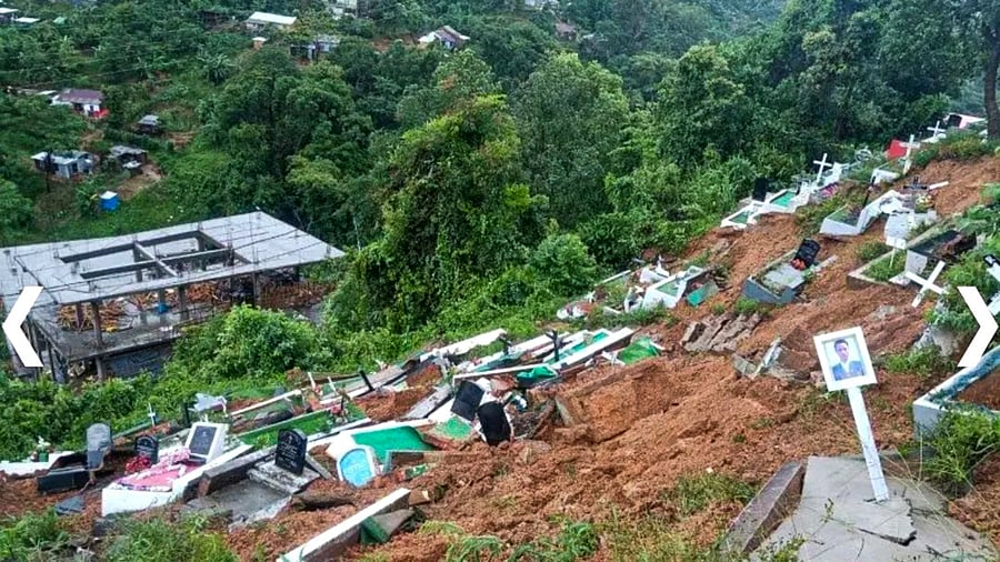 <div class="paragraphs"><p>Image showing a landslide in Mizoram. For representational purposes.</p></div>