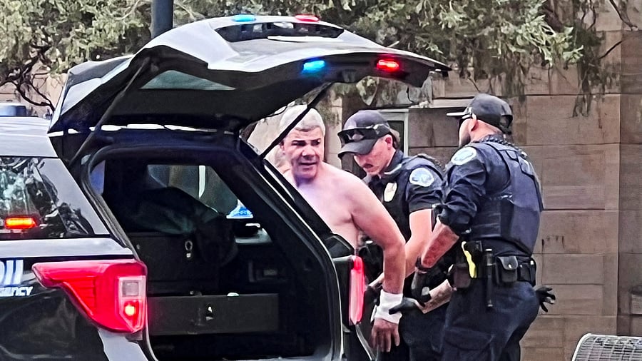 <div class="paragraphs"><p>Law enforcement officers detain a suspect, after an attack that injured multiple people, in Boulder, Colorado, US, June 1, 2025, in this picture obtained from social media.</p></div>