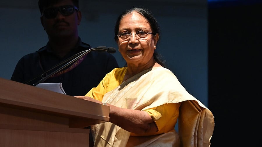 <div class="paragraphs"><p>Booker Prize winner Banu Mushtaq talks during the felicitation at Vidhana Soudha, Bengaluru on Monday, June 02, 2025.</p></div>