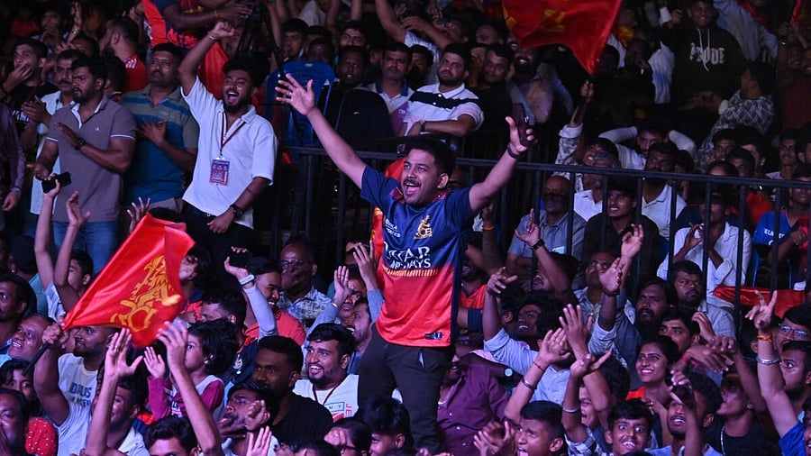 <div class="paragraphs"><p>Thousands of fans gathered to cheer their favourite team during the IPL finals, at Church Street on Tuesday. </p></div>