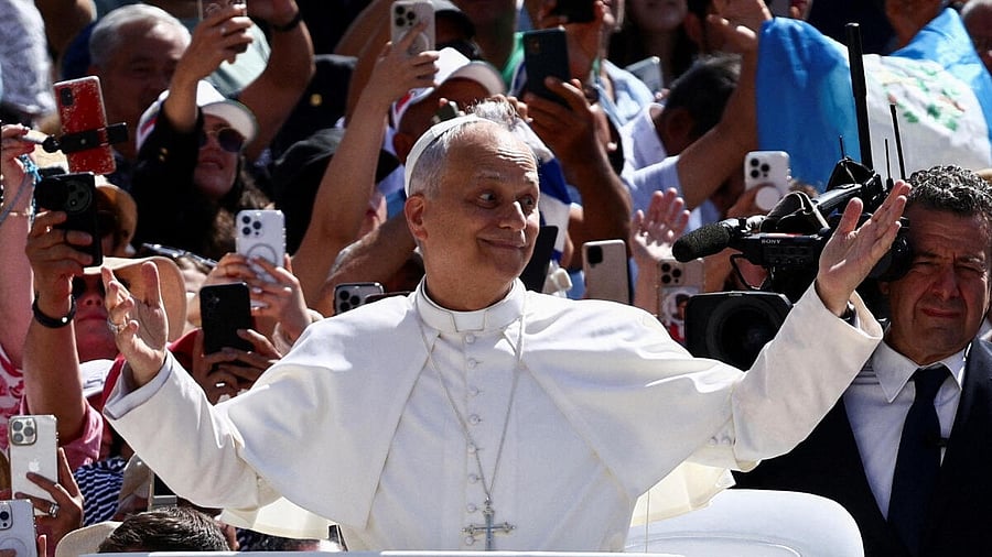 <div class="paragraphs"><p>Pope Leo XIV gestures on the day he holds a general audience in St. Peter's Square, at the Vatican June 4, 2025.</p></div>