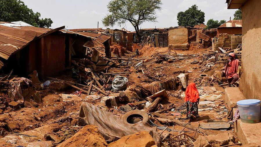 <div class="paragraphs"><p>Rubble from collapsed houses is seen in Anguwar Hausawa Gangari community, due to the flooding that killed 151 people and forced several thousand from their homes in Mokwa, Niger State Nigeria, May 31, 2025.</p></div>
