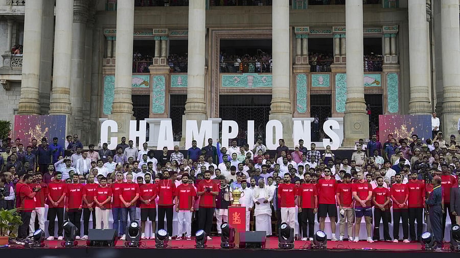 <div class="paragraphs"><p>RCB felicitation at Vidhana Soudha in Bengaluru</p><p></p></div>