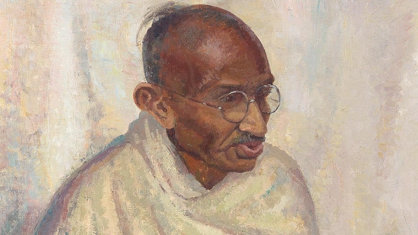 <div class="paragraphs"><p>Oil painting of Mahatma Gandhi</p></div>