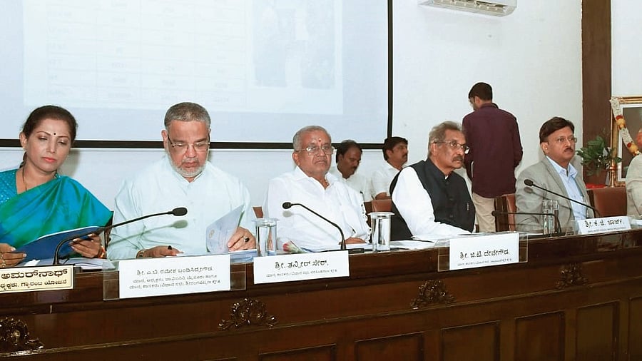 <div class="paragraphs"><p>Energy Minister K J George takes part in a progress review meeting on CESC works in Mysuru on Wednesday. </p></div>