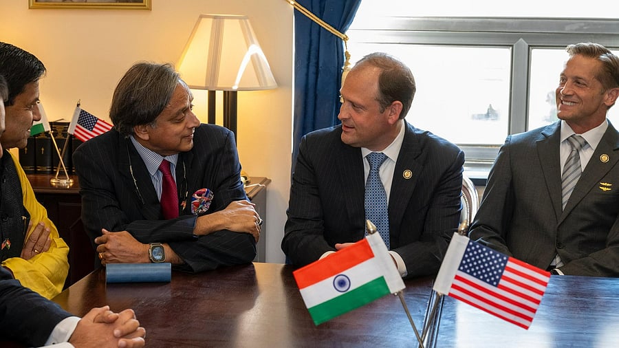 <div class="paragraphs"><p>The delegation met bipartisan co-chairs of the India Caucus in the House of Representatives, Congressmen Ro Khanna and Rich McCormick, and vice co-chairs Congressman Andy Barr and Marc Veasey.</p></div>