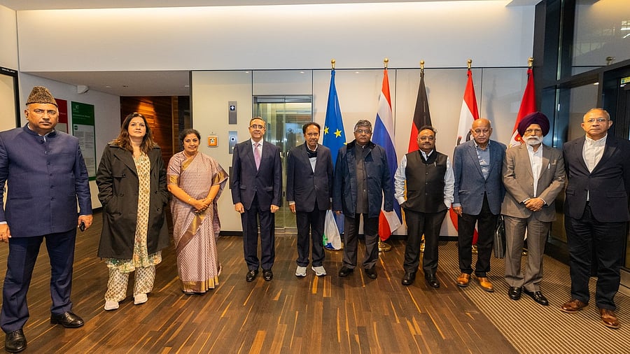 <div class="paragraphs"><p>The All-Party Parliamentary Delegation led by Hon’ble MP Shri Ravi Shankar Prasad, arrived in Berlin on June 5, 2025. Ambassador Ajit Gupte <br>welcomed the 9-member delegation, which will convey India’s united and resolute stand against terrorism.</p></div>