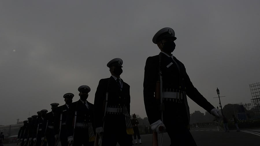 <div class="paragraphs"><p>Indian soldiers participate in a rehearsal for Republic Day parade</p></div>