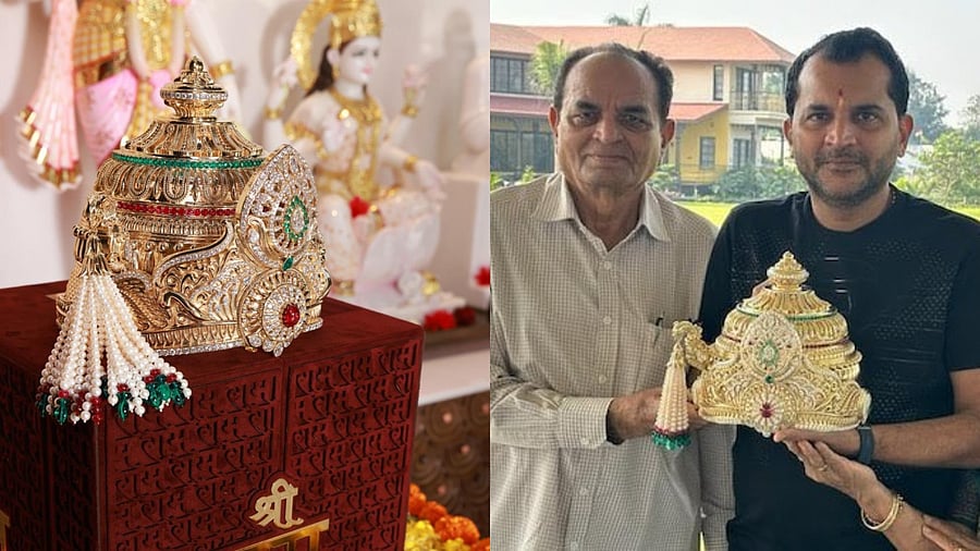 <div class="paragraphs"><p>Mukesh Patel has donated 11 crowns made of diamonds, 30 kilograms of silver, 300 grams of gold, and rubies.</p></div>