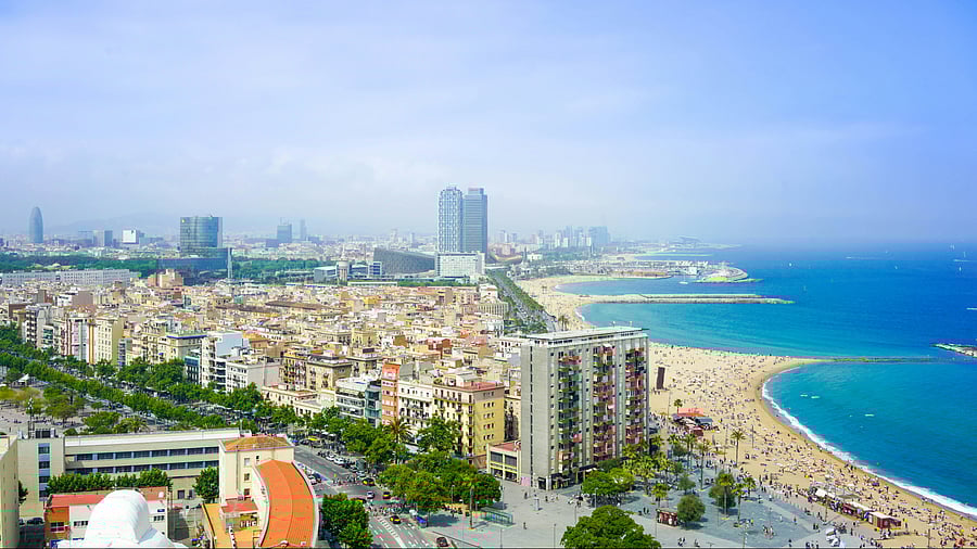 Barceloneta beach is 422 metres long and is one of the oldest beaches in the city, offering views of a picturesque coastline. IMAGE COURTESY UNSPLASH